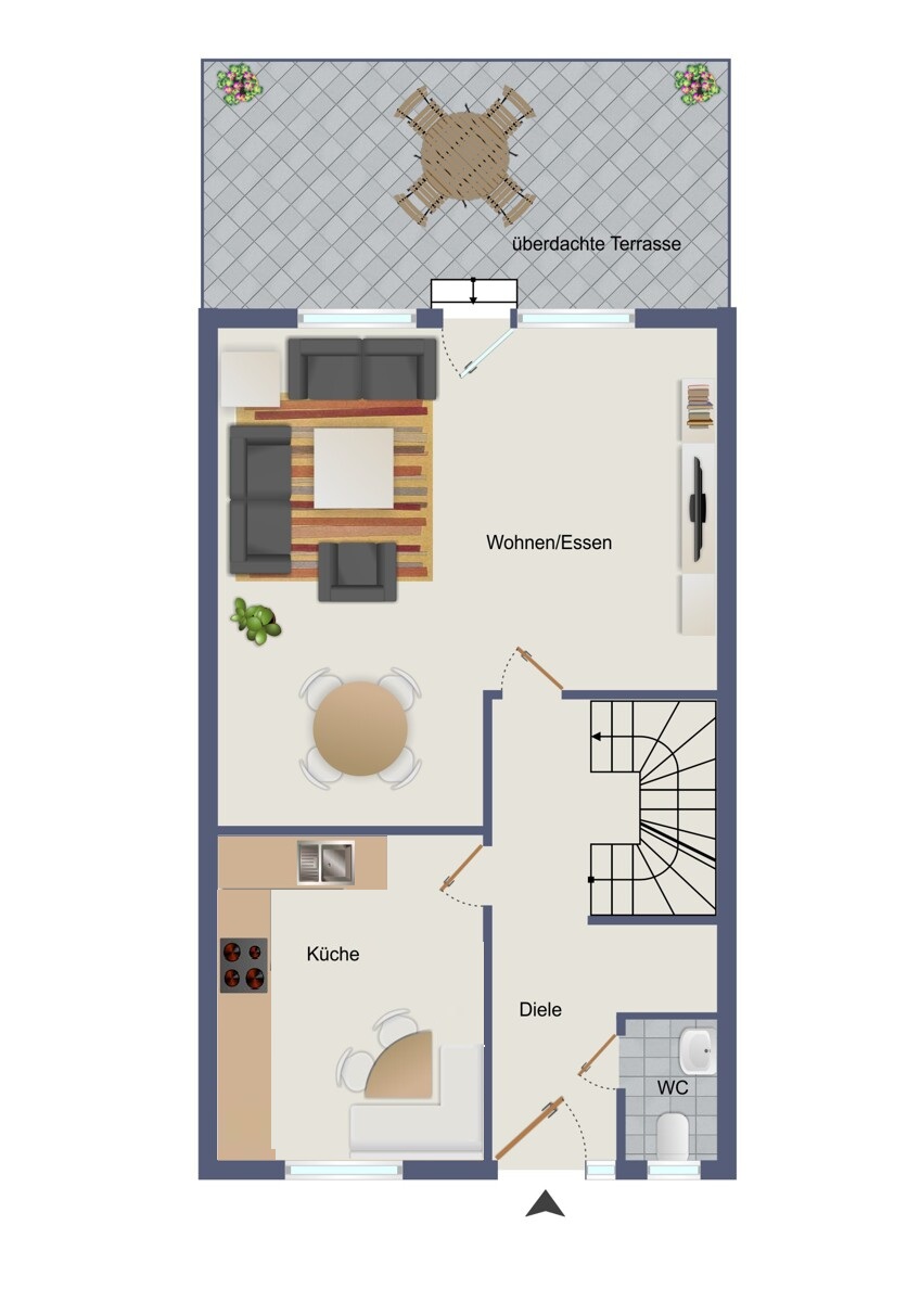 Erdgeschoss Doppelhaush�lfte H�ckeswagen