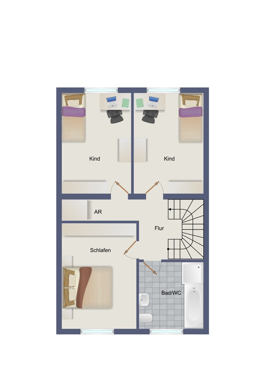 Obergeschoss Doppelhaush�lfte H�ckeswagen