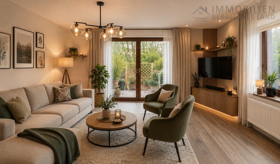 Einrichtungsbeispiel Wohnzimmer Einfamilienhaus H�ckeswagen